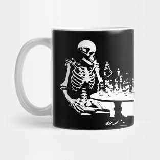 skeletons play chess Mug